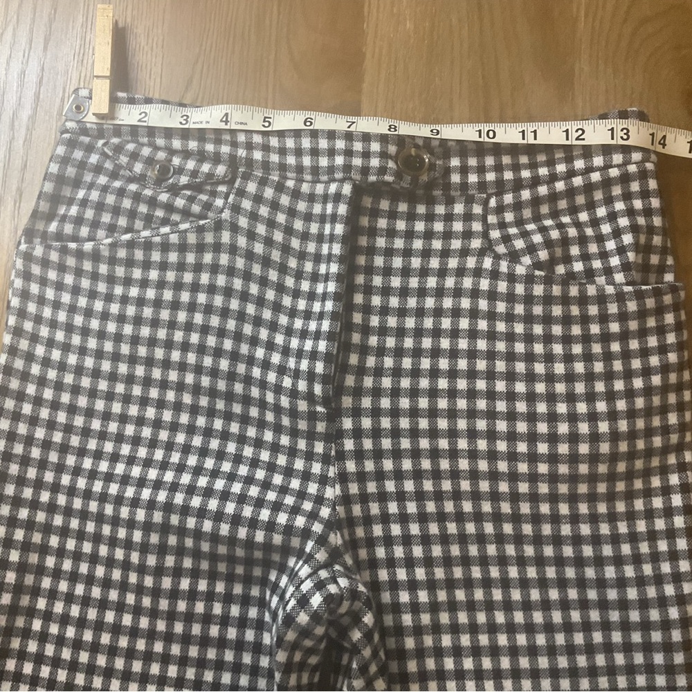 Anthropologie Black & White Gingham Capri Pedal Pusher Pants - Picture 10 of 16